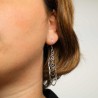 Boucles d'oreilles en argent quatre ovales superposés