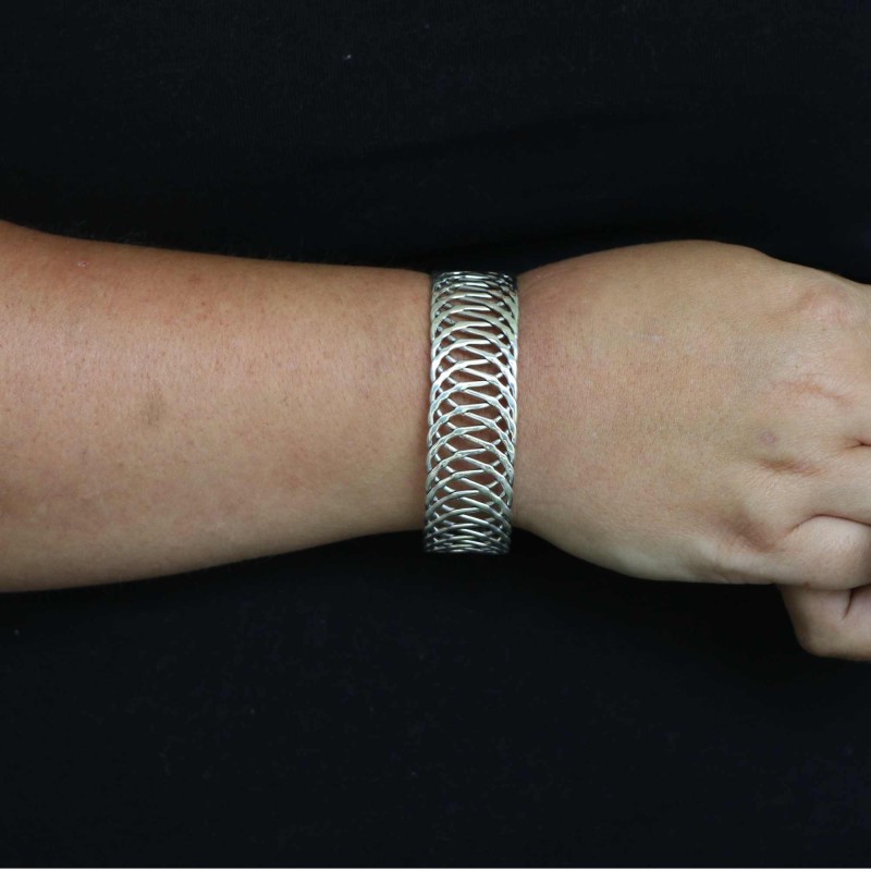 Ancien bracelet double alliage métal laiton tressé - Montres & Bijoux Ancien bracelet double alliage métal laiton tressé - Montres & Bijoux
