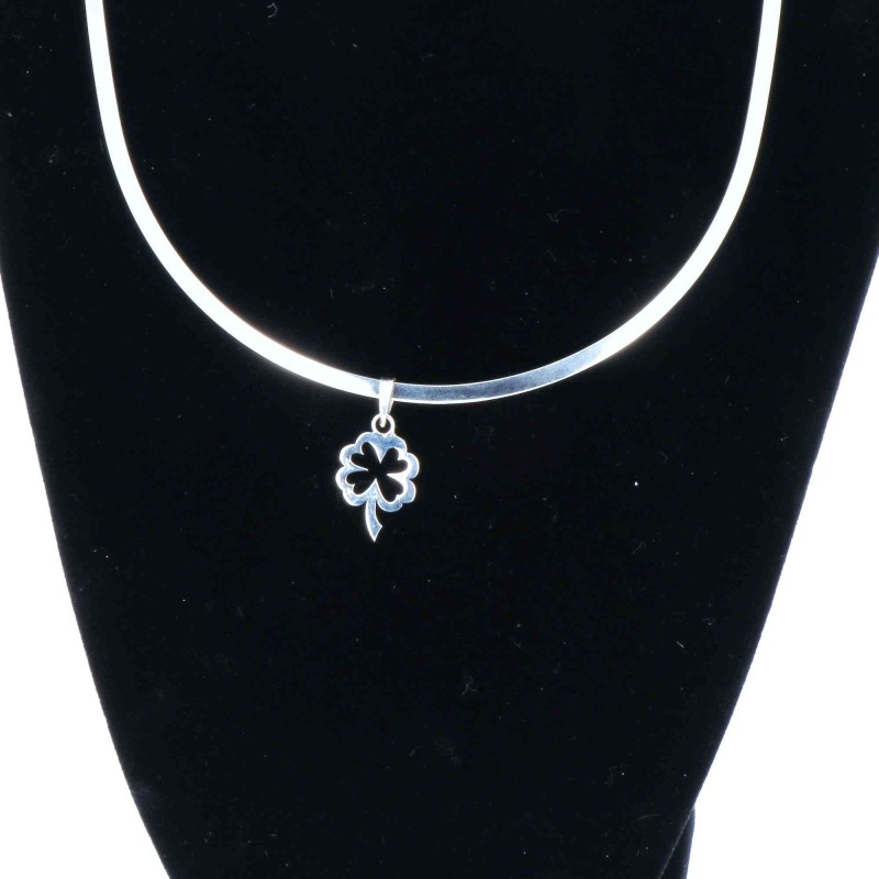Pendentif Trèfle en argent massif