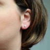 Boucles d'oreilles en argent martelé très petit ovale