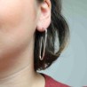 Boucles d'oreilles en argent long rectangle ouvert
