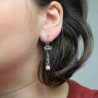 Boucles d'oreilles en argent cône dentelle et perle nacrée