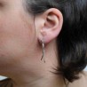 Boucles d'oreilles en argent deux tiges entortillées