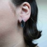 Boucles d'oreilles en argent et cristal bleu ovales