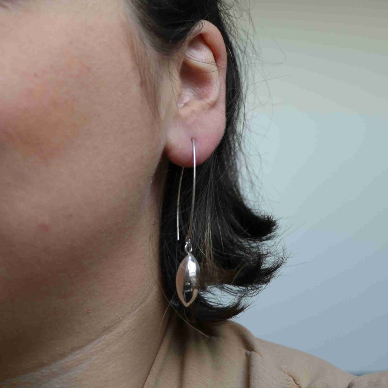Boucles D'oreilles Argent The Fish - Dormeuses, Envoi Immédiat De France