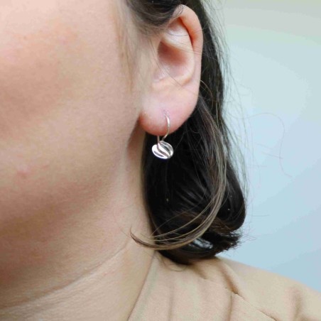 Boucles d'oreilles en argent petite forme ronde