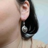 Boucles d'oreilles en argent cercle évidé et boule