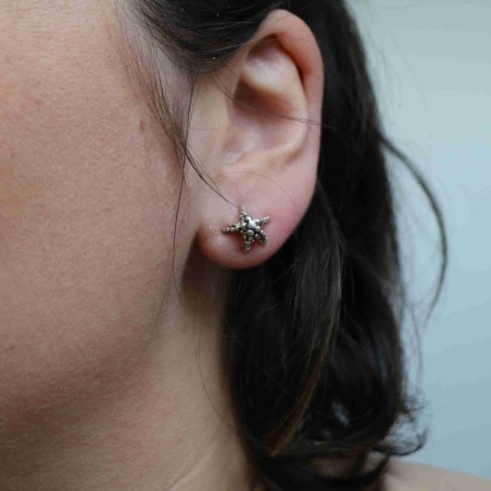 Boucles d'oreilles en argent étoile de mer