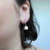 Boucles d'oreilles carré suspendu